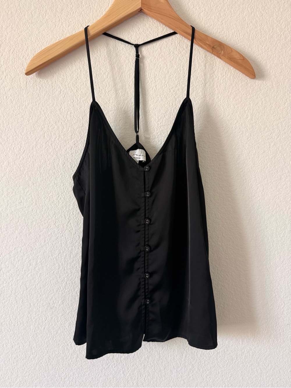 L'Academie Satin Button-Front Cami